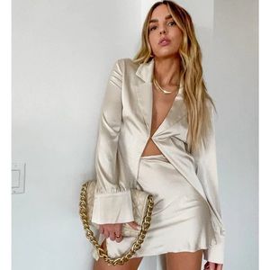 Champagne Satin Skirt